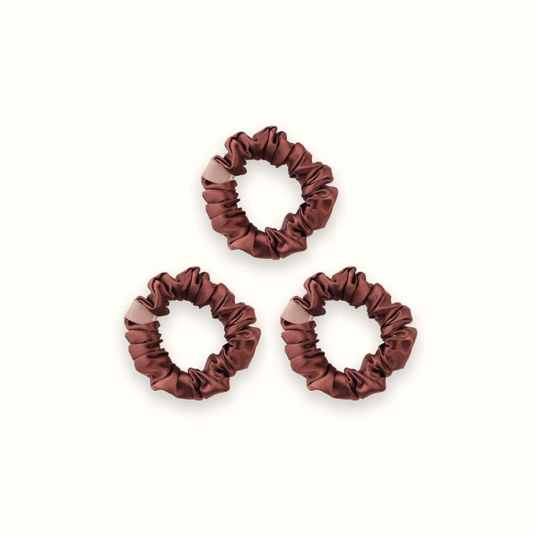 Pack de 3 Chouchous 100 % Soie - Le Petit - Moka