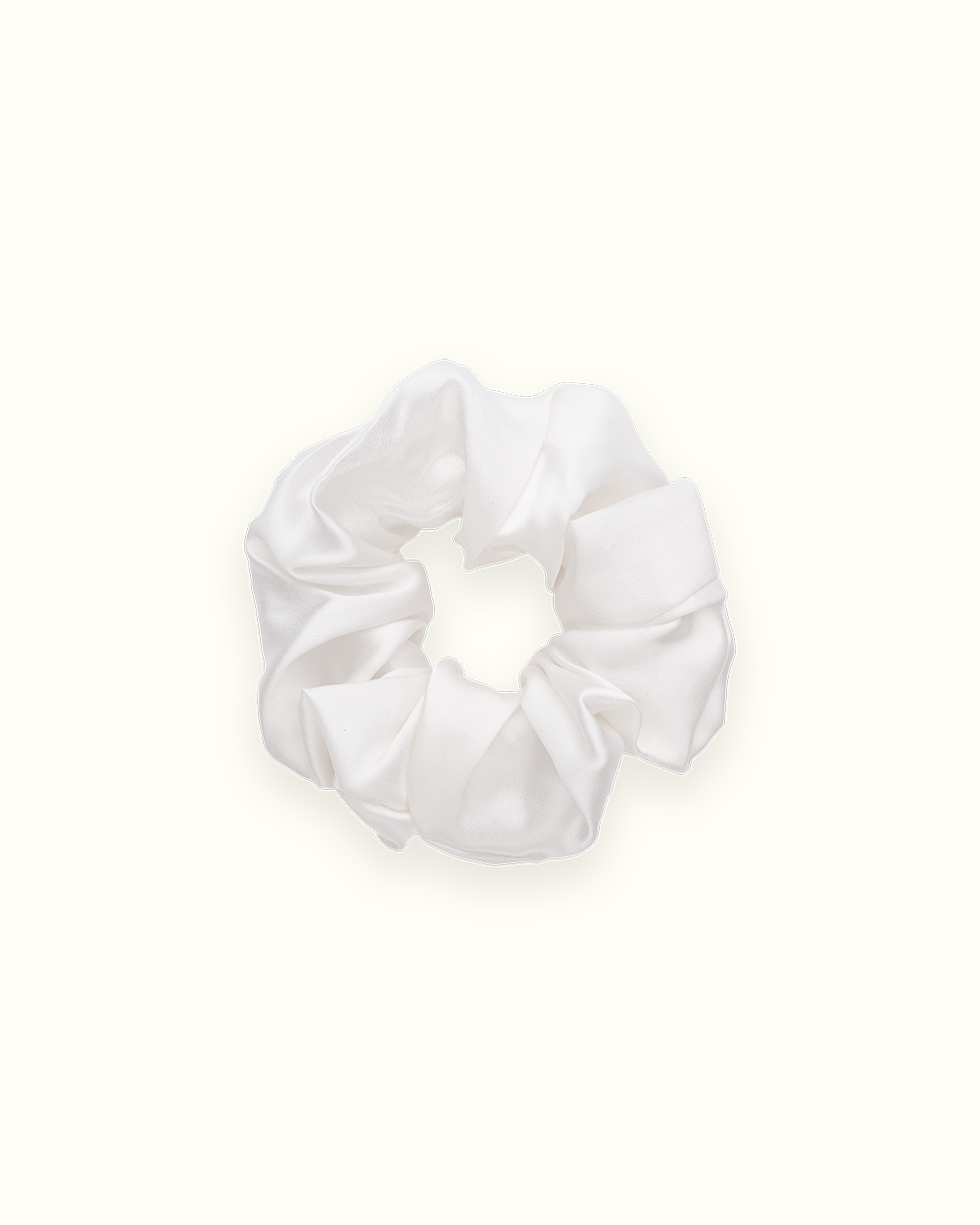 100% pure silk scrunchie - the big - White