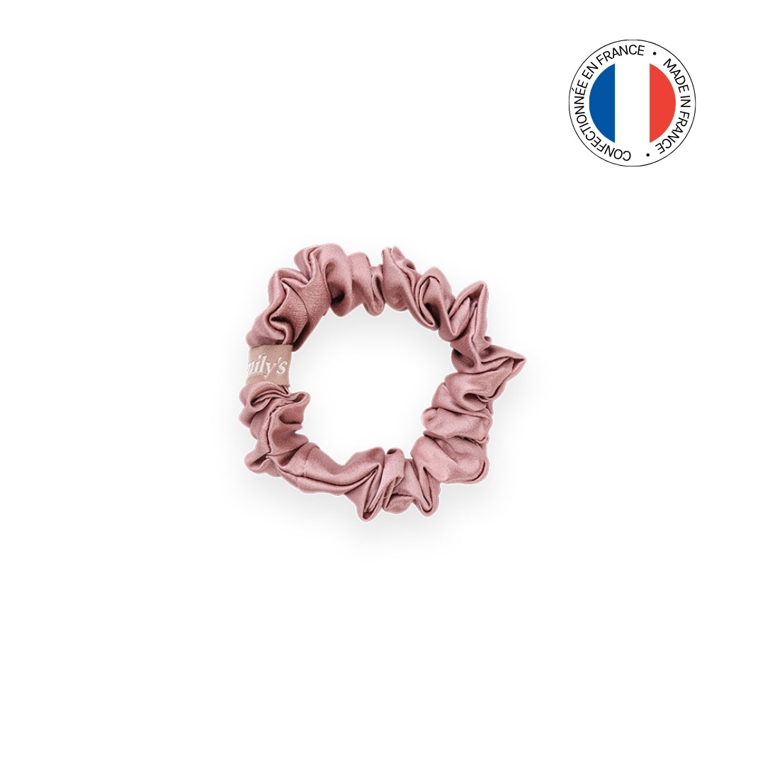 Chouchou 100% soie - Confectionné en France - Vieux Rose