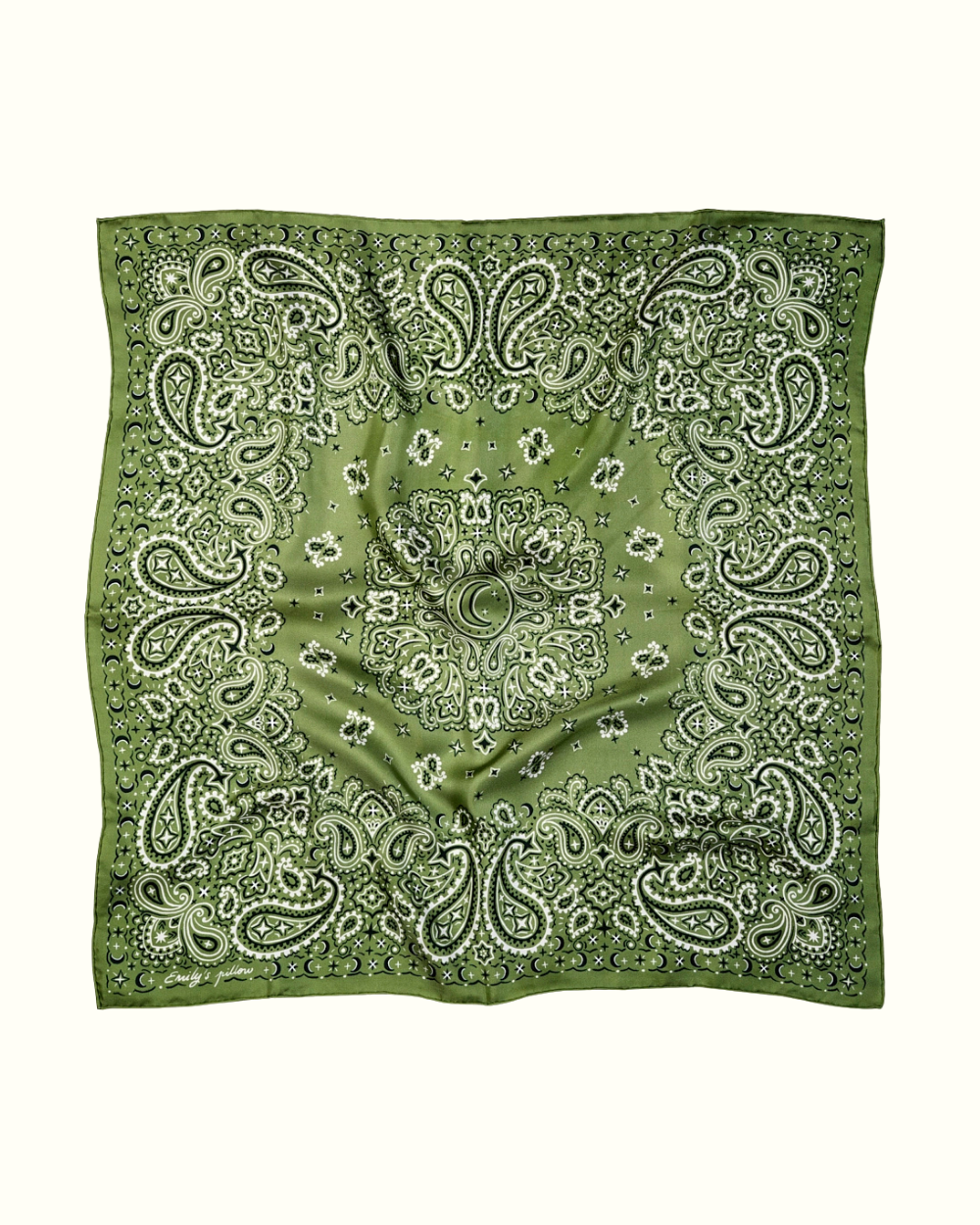 Pañuelo bandana de seda 100 % pura - Verde