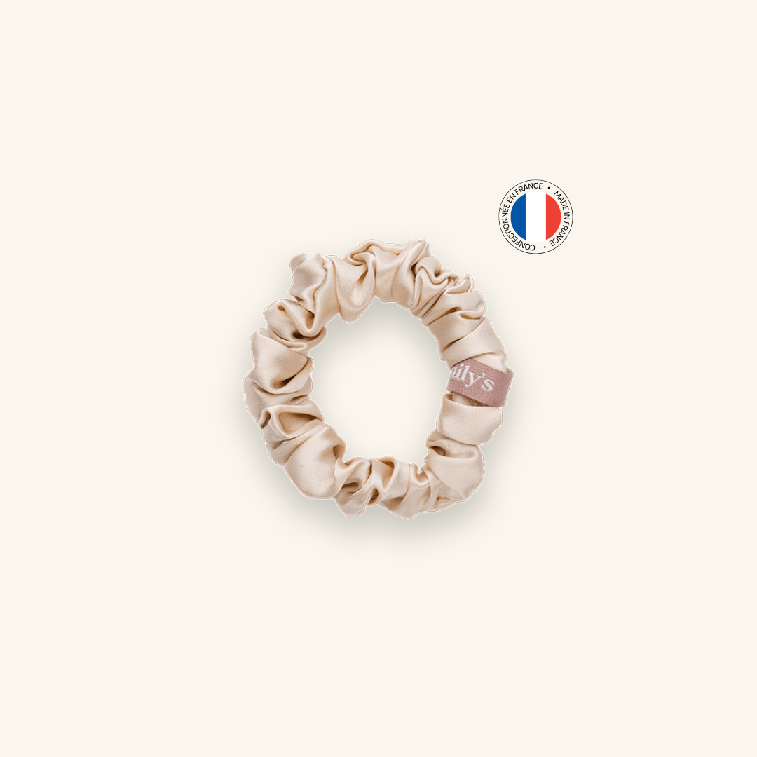 Chouchou 100% pure soie - Confectionné en France - Champagne