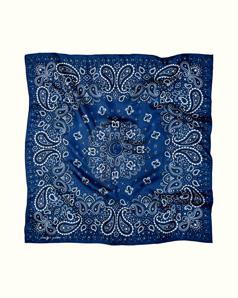 Pañuelo bandana de seda 100 % pura - Azul