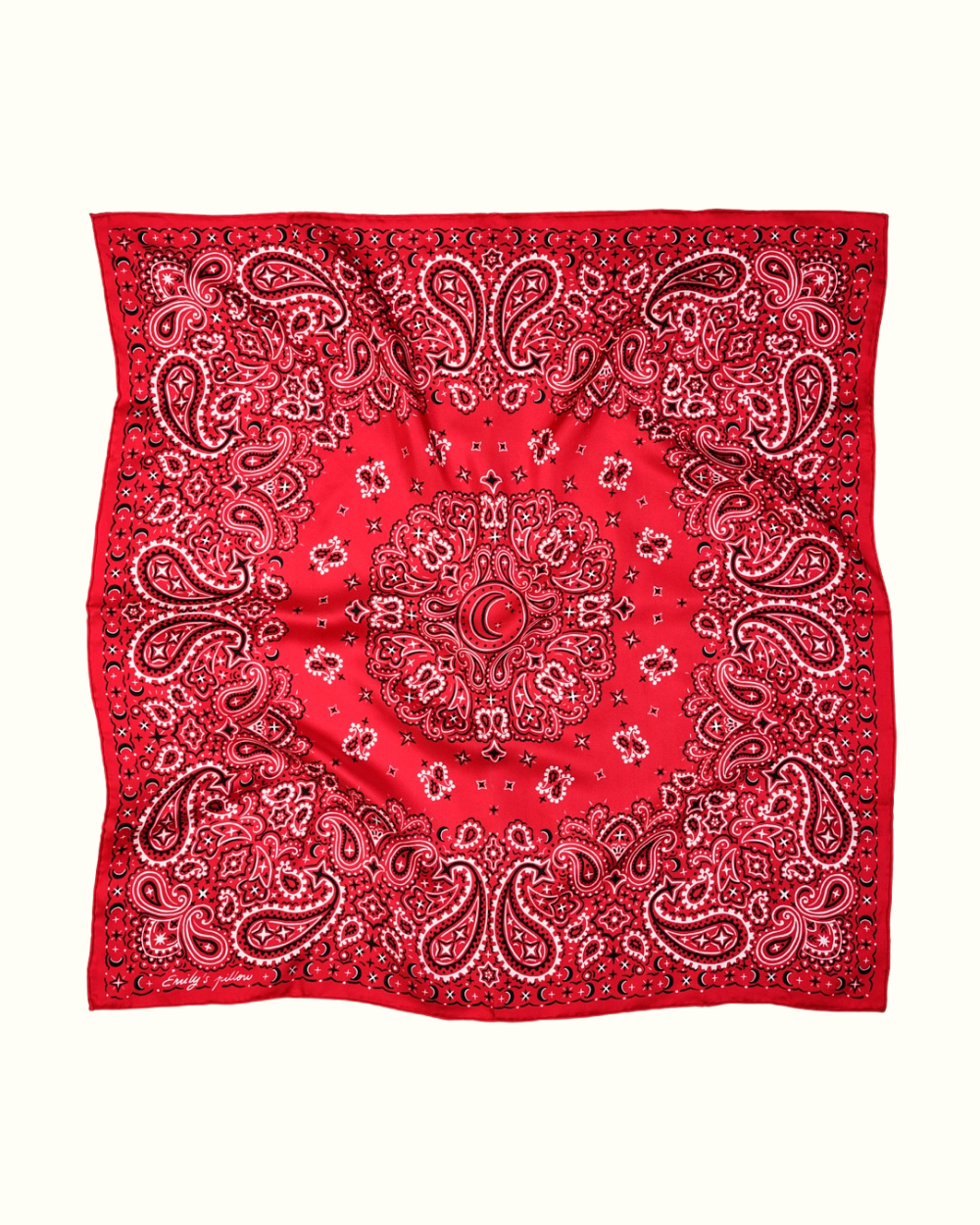 100% pure silk bandana scarf – Red