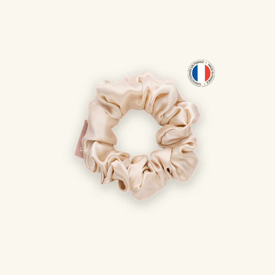 Chouchou 100% pure soie - Confectionné en France - Champagne