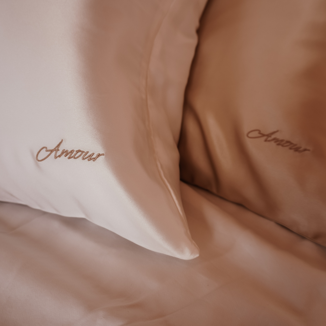 PURE SILK PILLOWCASE WITH EMBROIDERY - LIMITED EDITION
