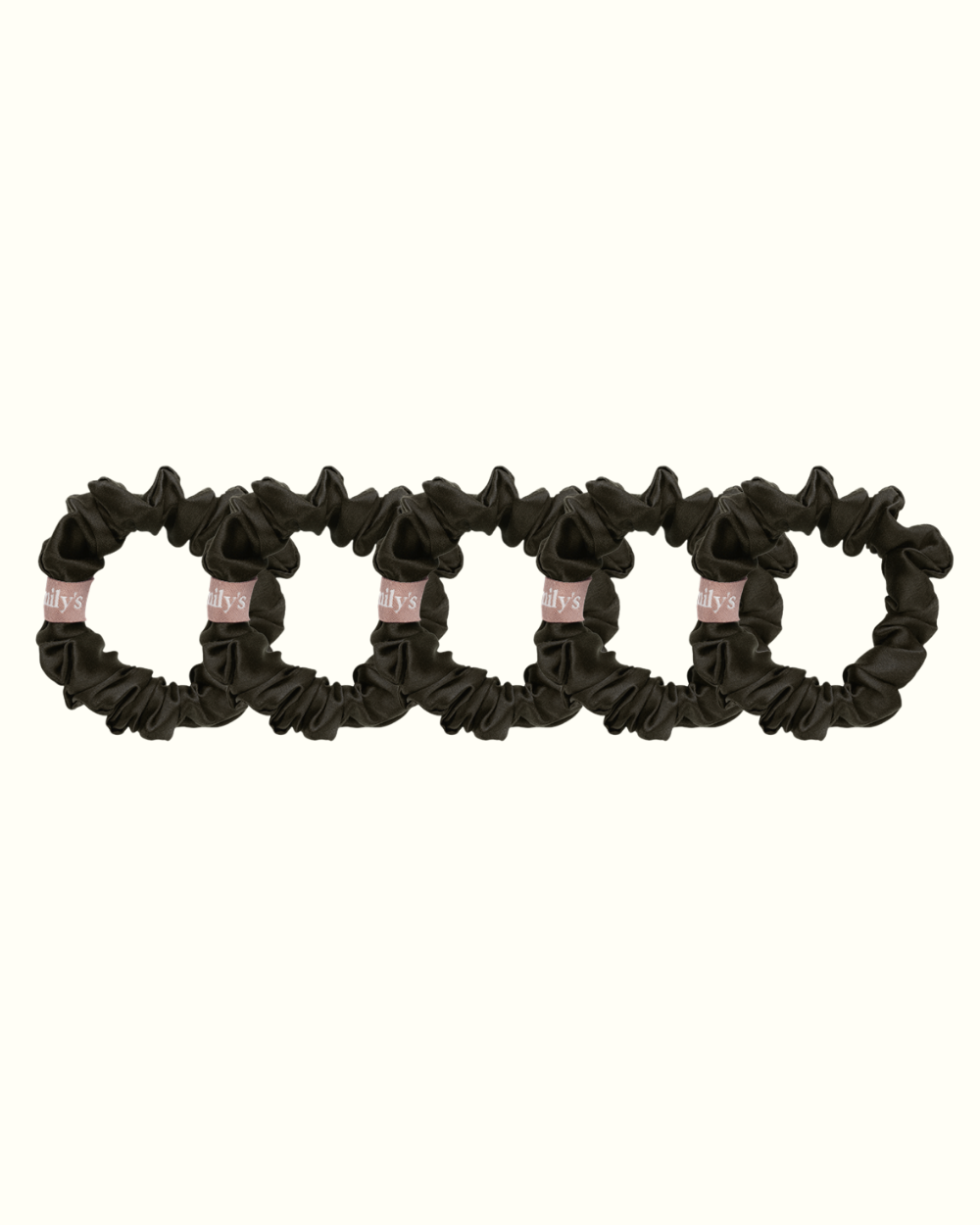 Lot de 5 Chouchous 100 % Soie - Le Petit - Noir