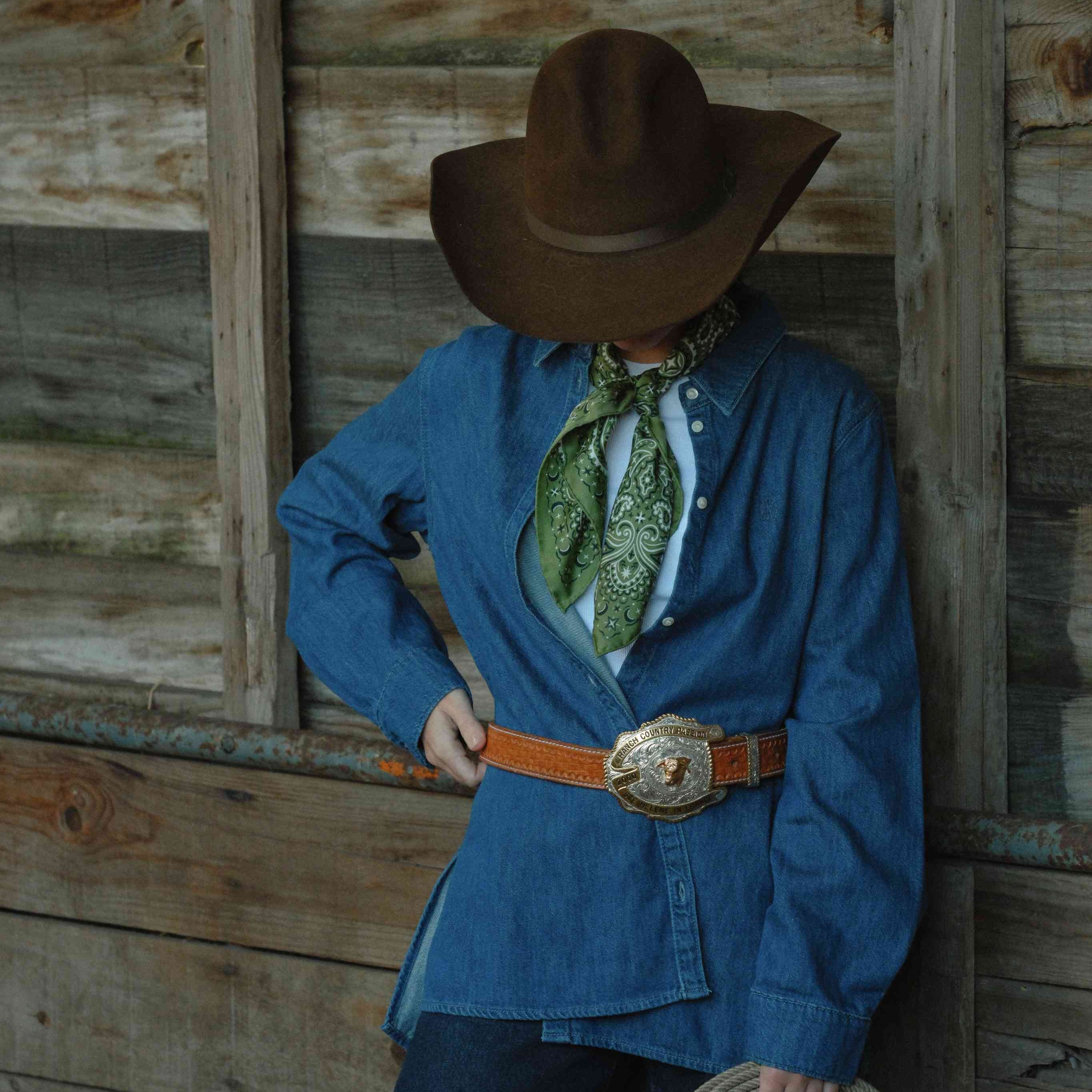 Pañuelo bandana de seda 100 % pura - Verde