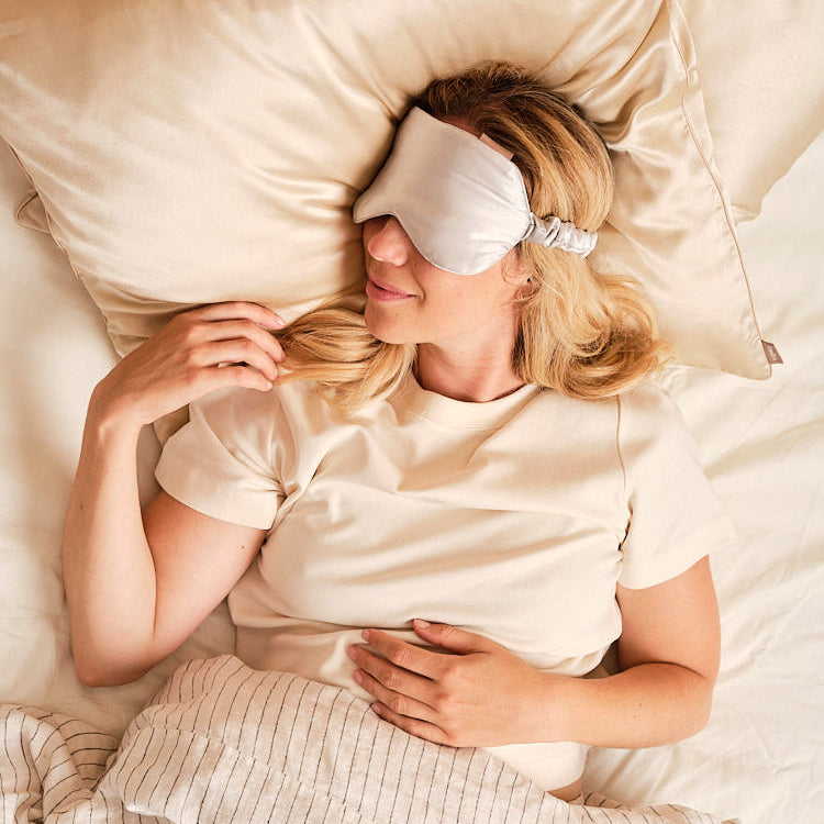 Masque de sommeil 100% pure soie - Gris perle
