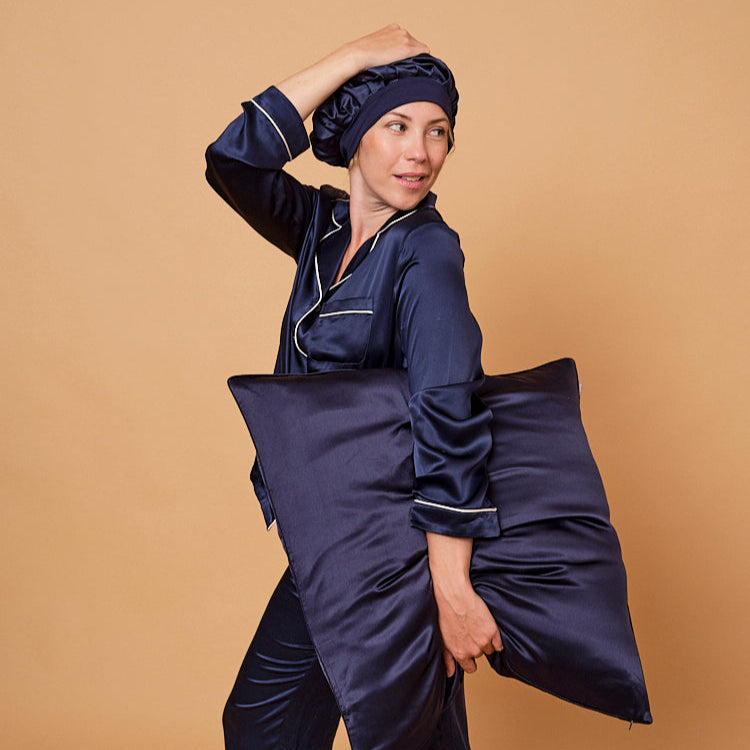 Pack cheveux - Taie en 100% soie et bonnet de nuit
