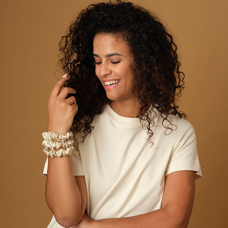 Pack de 3 Chouchous 100 % Soie - Le Petit - Champagne