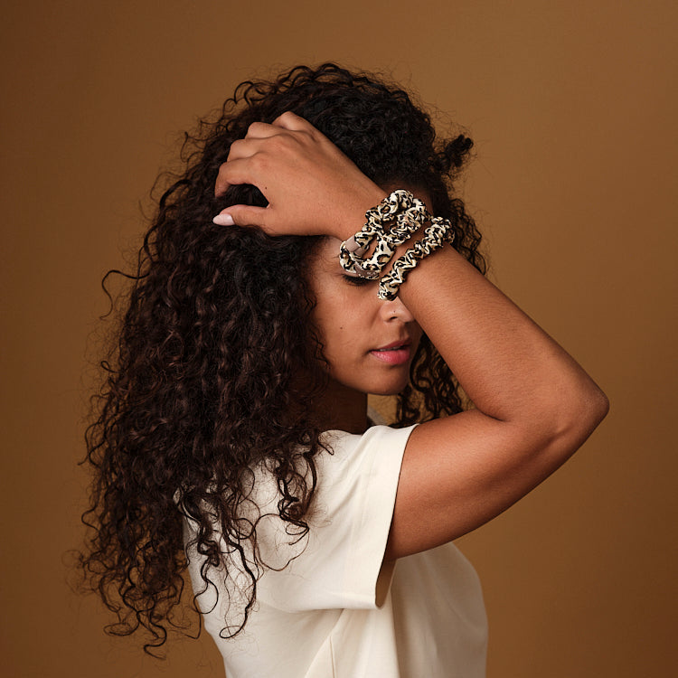 Pack de 3 Chouchous 100 % Soie - Le Petit - Léopard