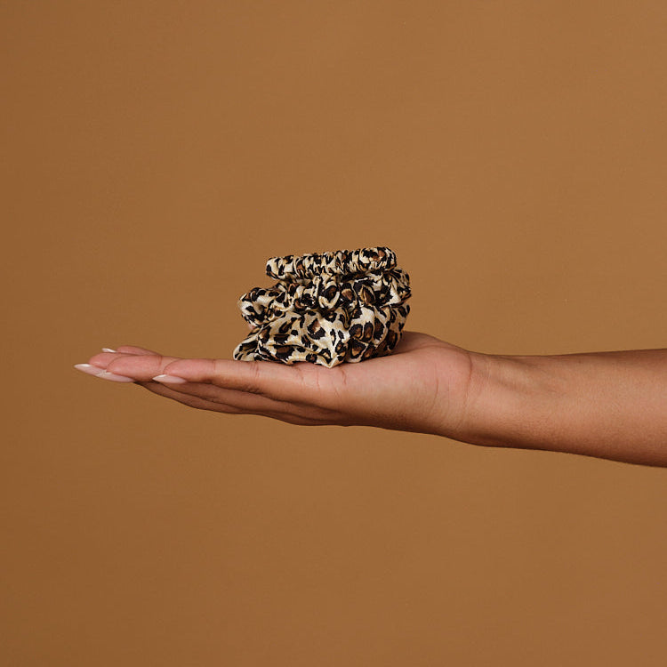 Lot de 3 Chouchous 100 % Soie - Le mini, Le Petit, Le moyen - Léopard