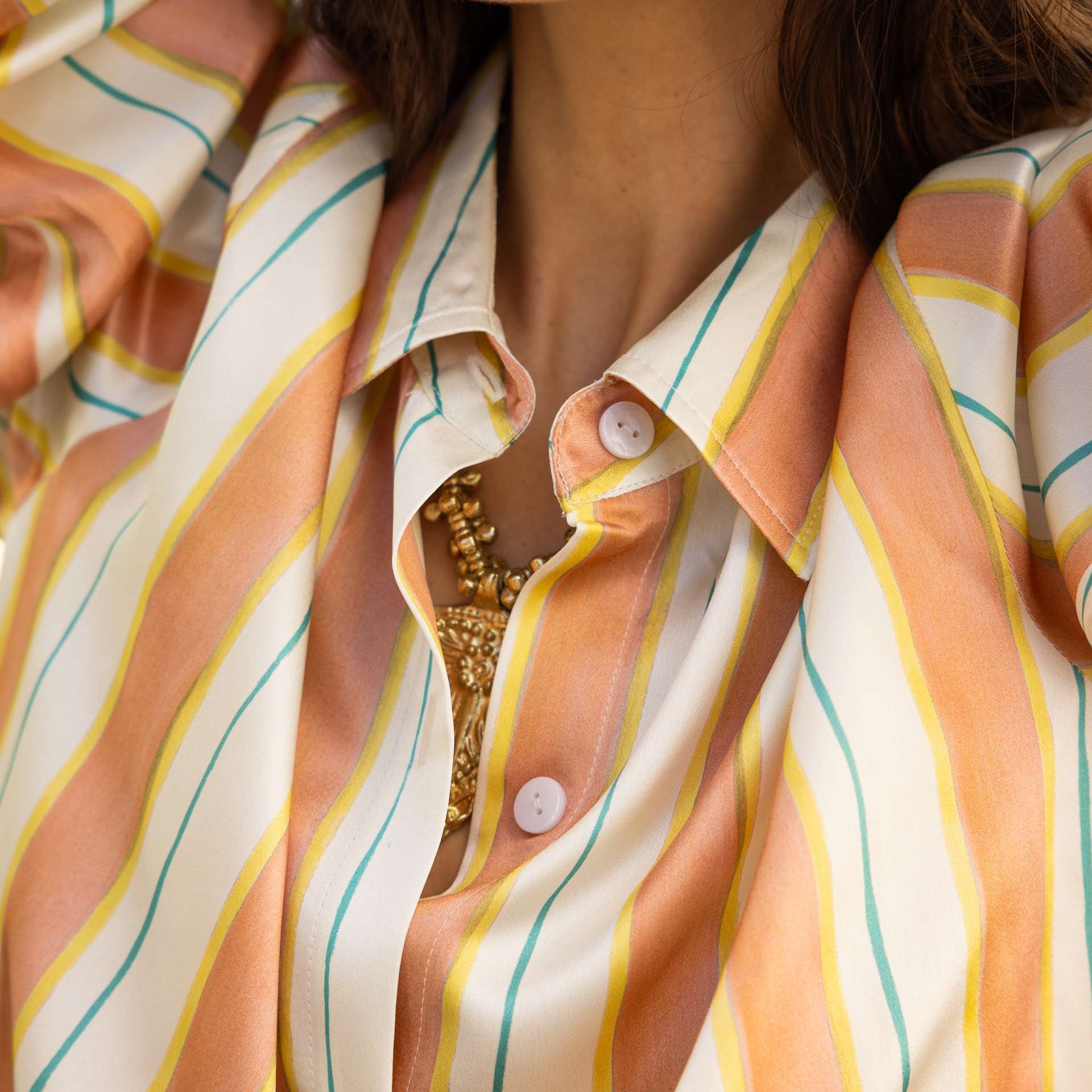 100% Pure Mulberry Silk Shirt - Divine Lines
