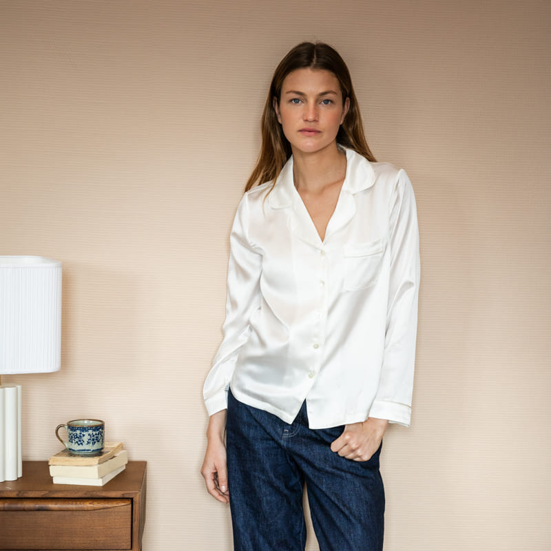 Chemise 100% pure soie de mûrier