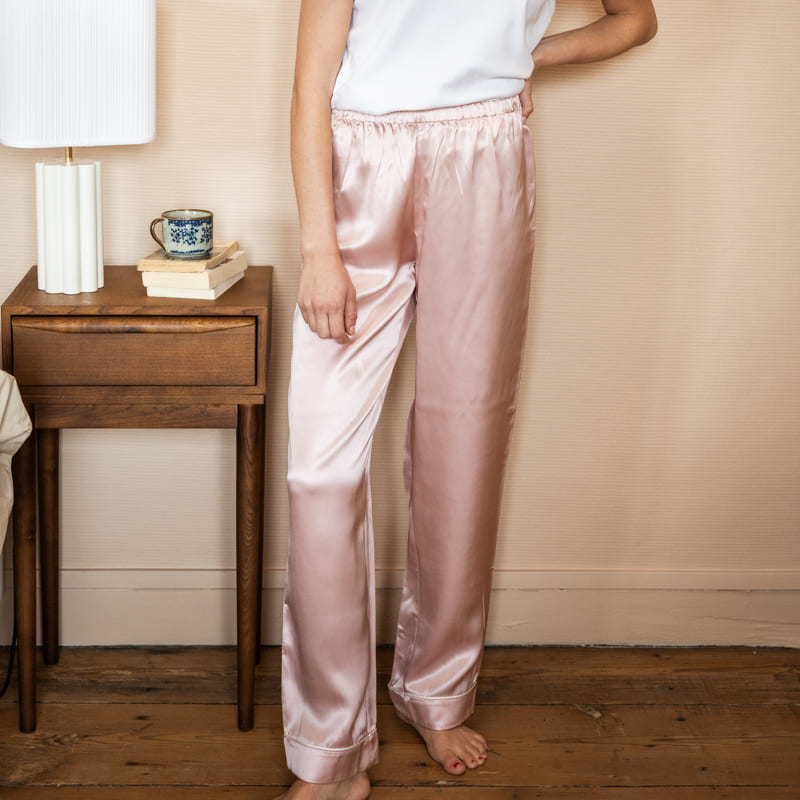 Pantalon en pure soie femme