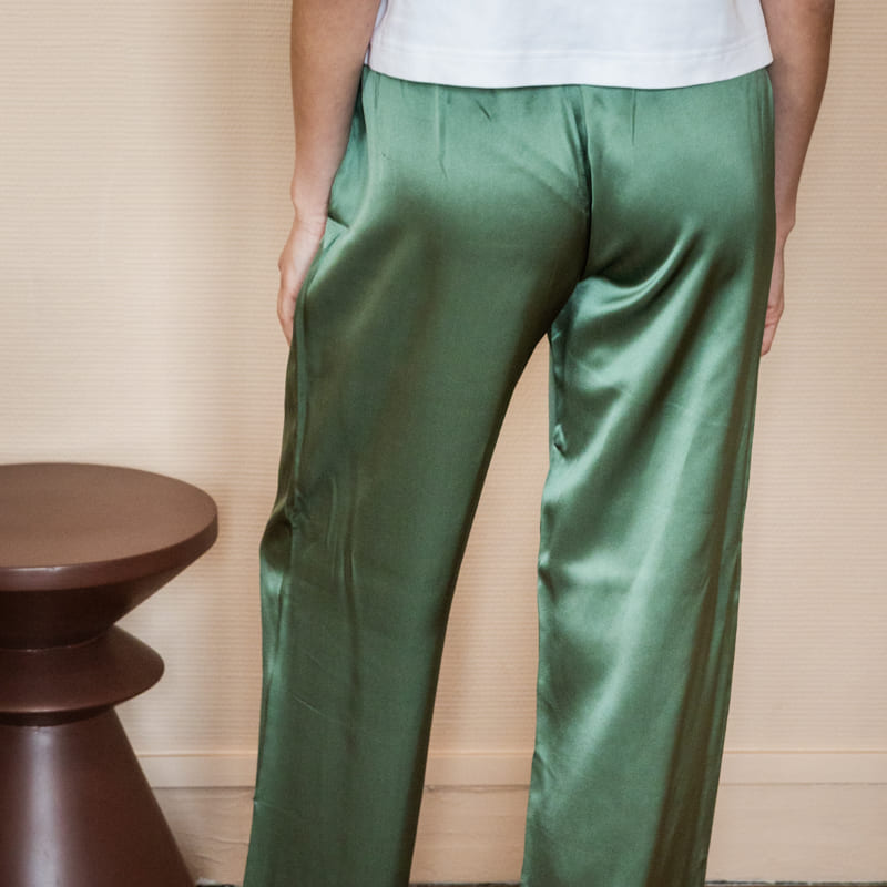 Pantalon en pure soie femme