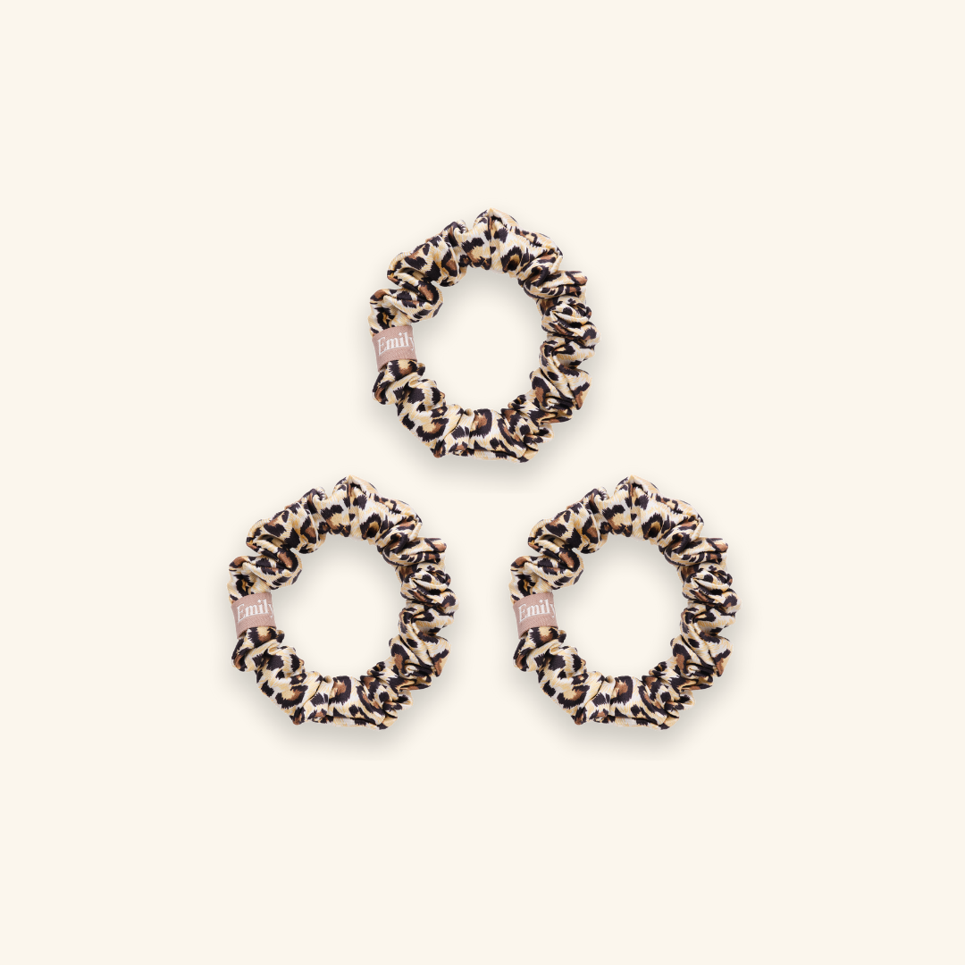 Pack de 3 Chouchous 100 % Soie - Le Petit - Léopard