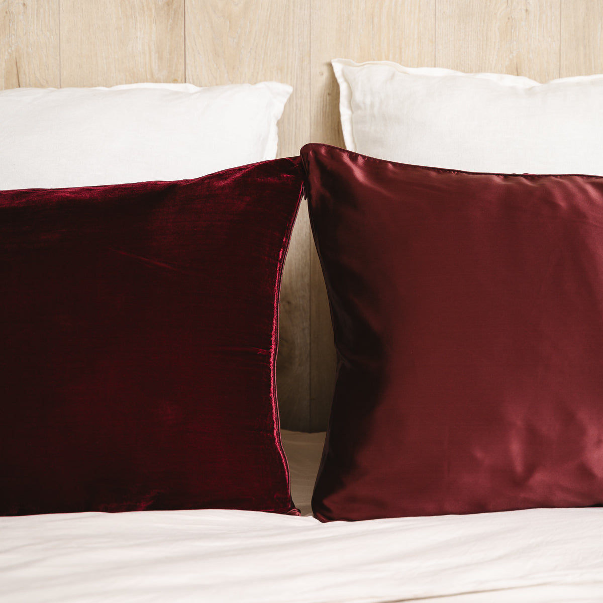 Double-sided pillowcase - Silk and velvet