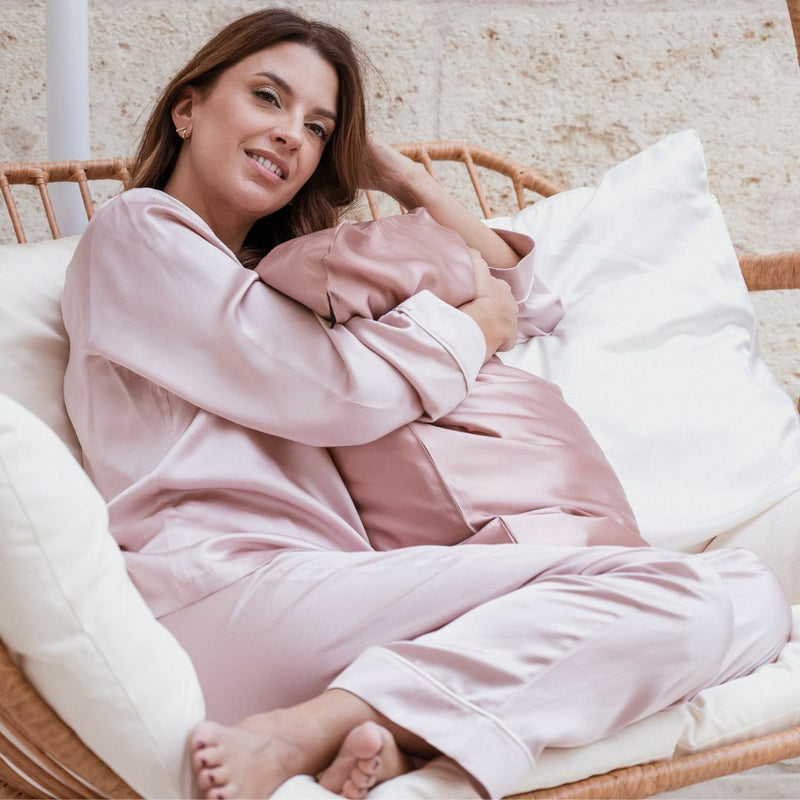 Pyjama pure soie bois de rose