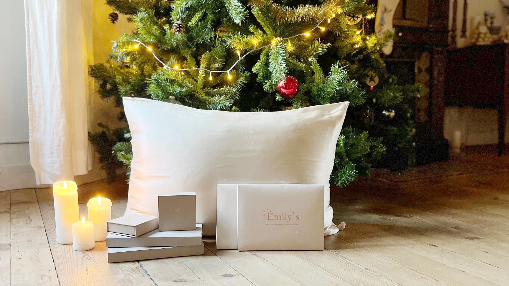 taie d'oreiller en soie cadeau de noël