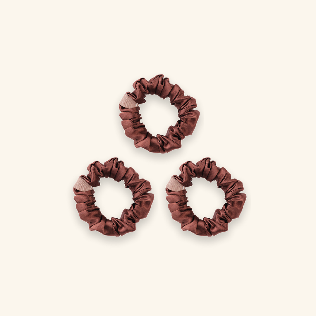 Pack de 3 Chouchous 100 % Soie - Le Petit - Moka