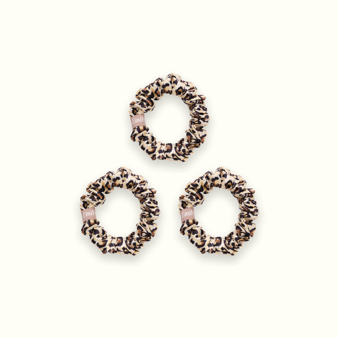 Pack de 3 Chouchous 100 % Soie - Le Petit - Léopard