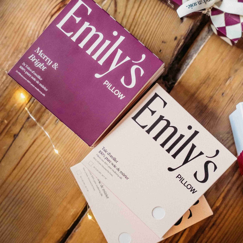 Coffret Duo de Noël - Taies 100% pure soie x2 - Champagne