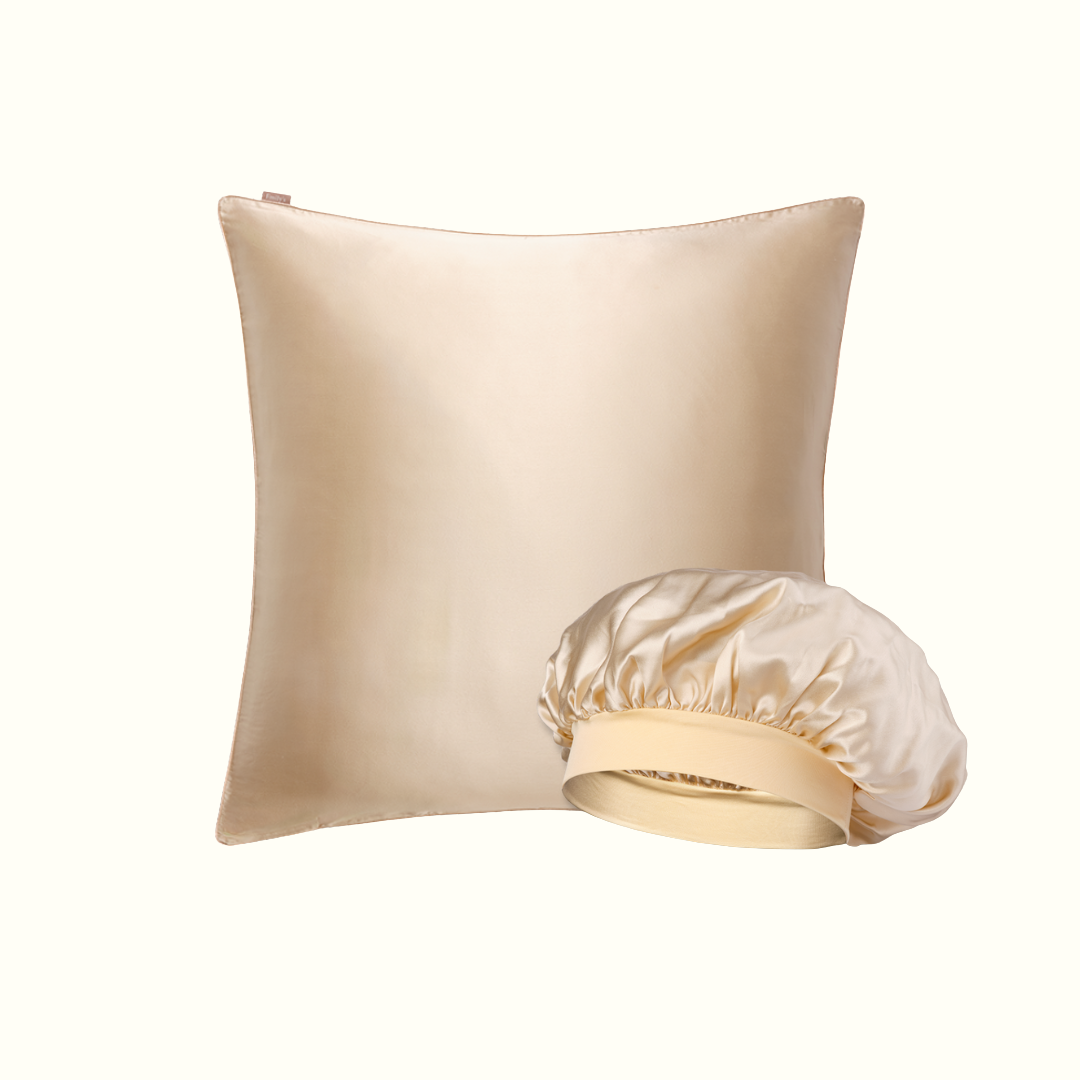 Pack cheveux - Taie en 100% soie et bonnet de nuit