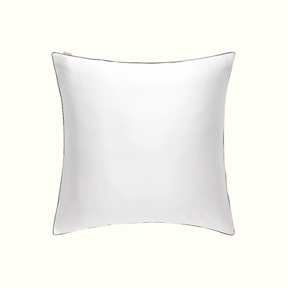 100% Pure Mulberry Silk Pillowcase - White Piping Black