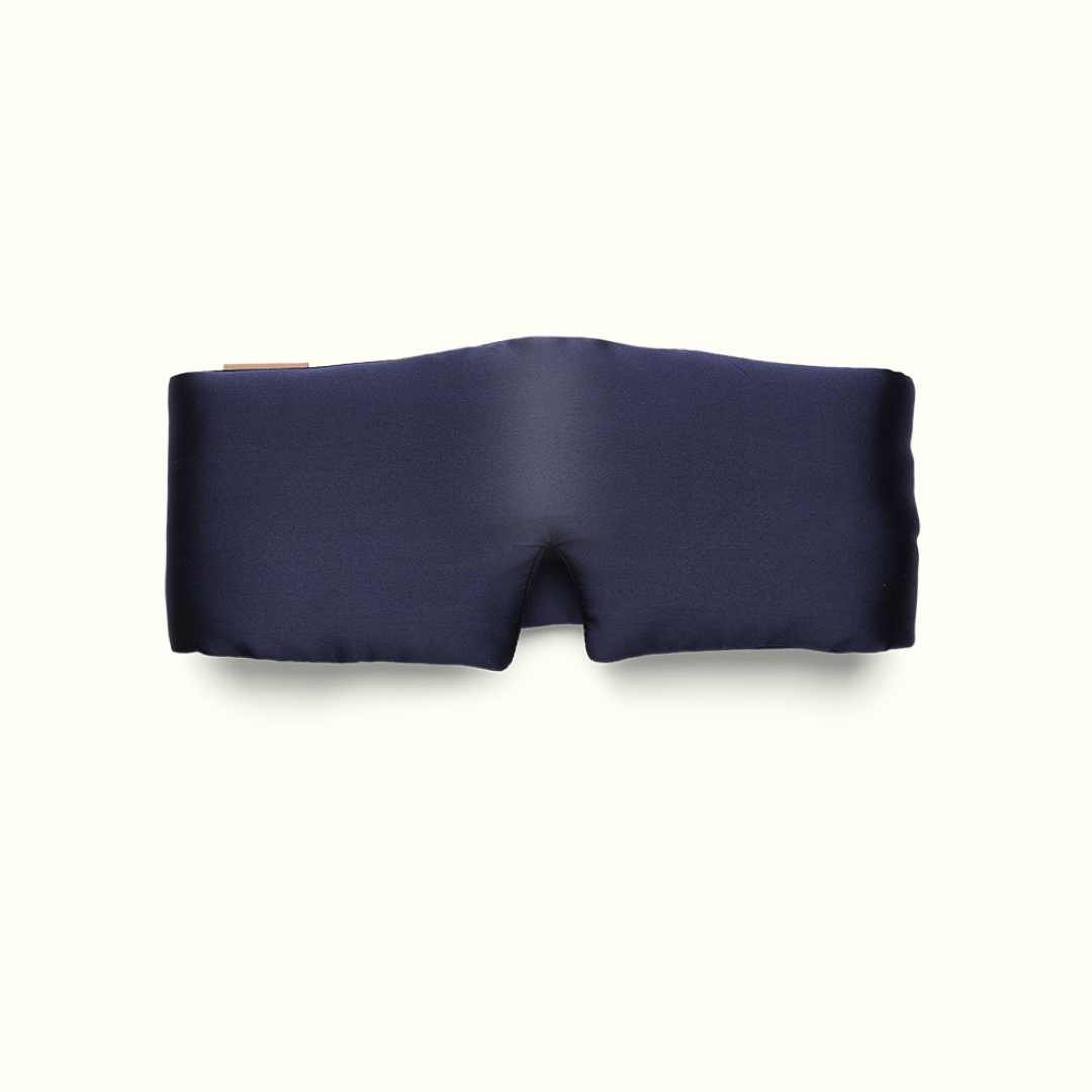 Masque de nuit bandeau 100% pure soie - Bleu Nuit