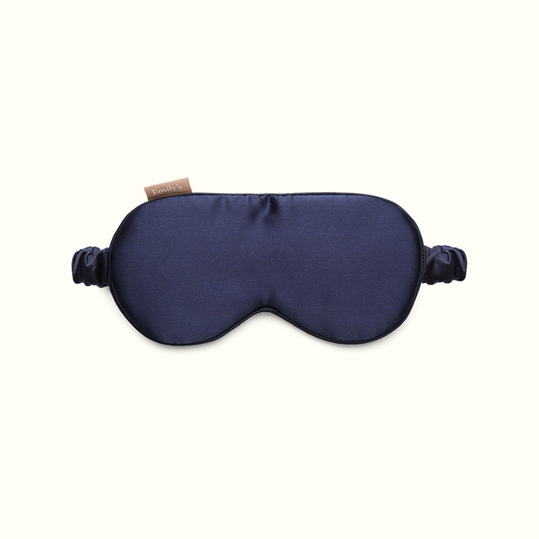 Masque De Sommeil Enfants 100% Soie Naturelle - Taille S Bleu Layette - Bandeau Réglable