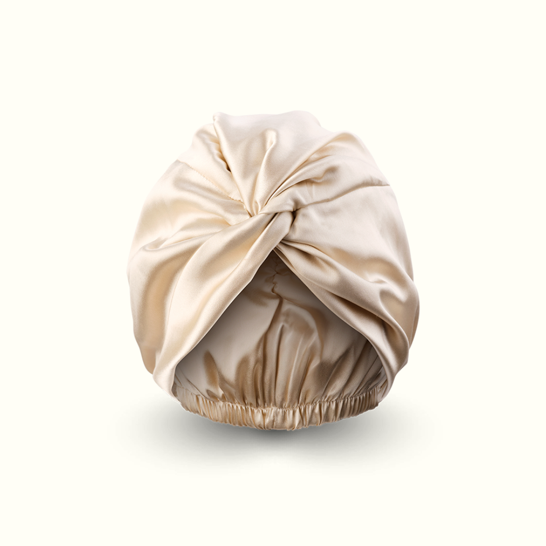 Turban 100% pure soie de mûrier - Champagne
