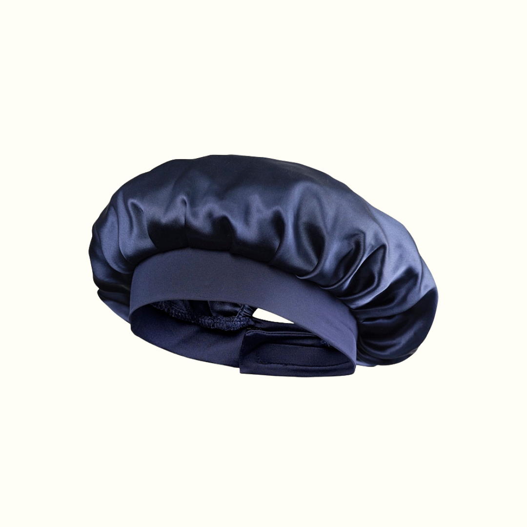 AOOWU Bonnet De Nuit 100% Soie De Mûrier - Bonnet Cheveux Nuit Ajustable Double Couche - Protection Cheveux Et Peau