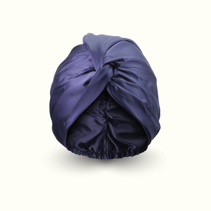 Turban 100% pure soie de mûrier - Bleu Nuit