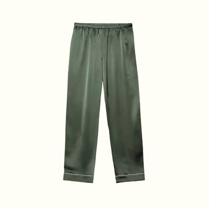 Pantalon 100% pure soie de mûrier - Vert sauge