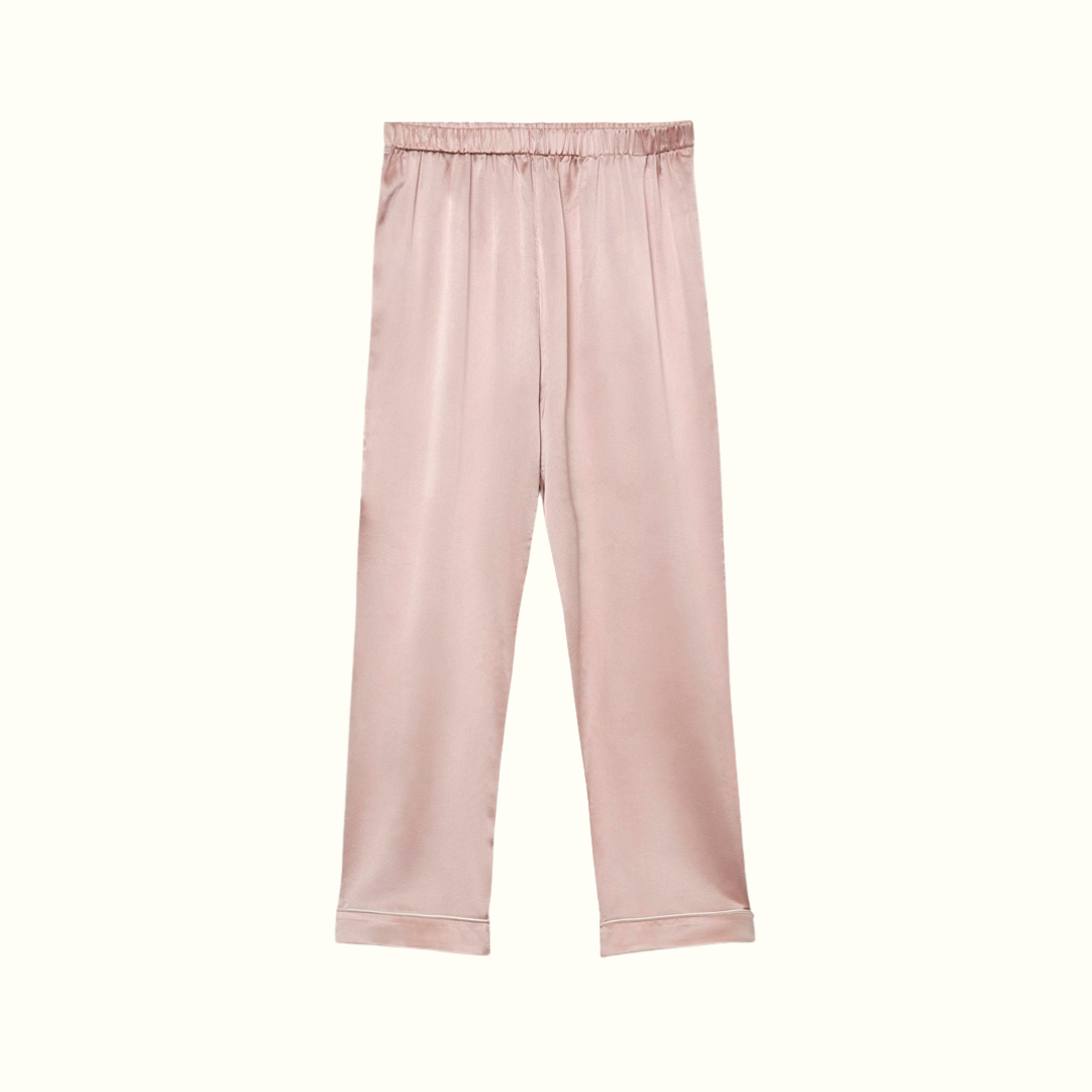 Pantalon 100% pure soie de mûrier - Bois de rose
