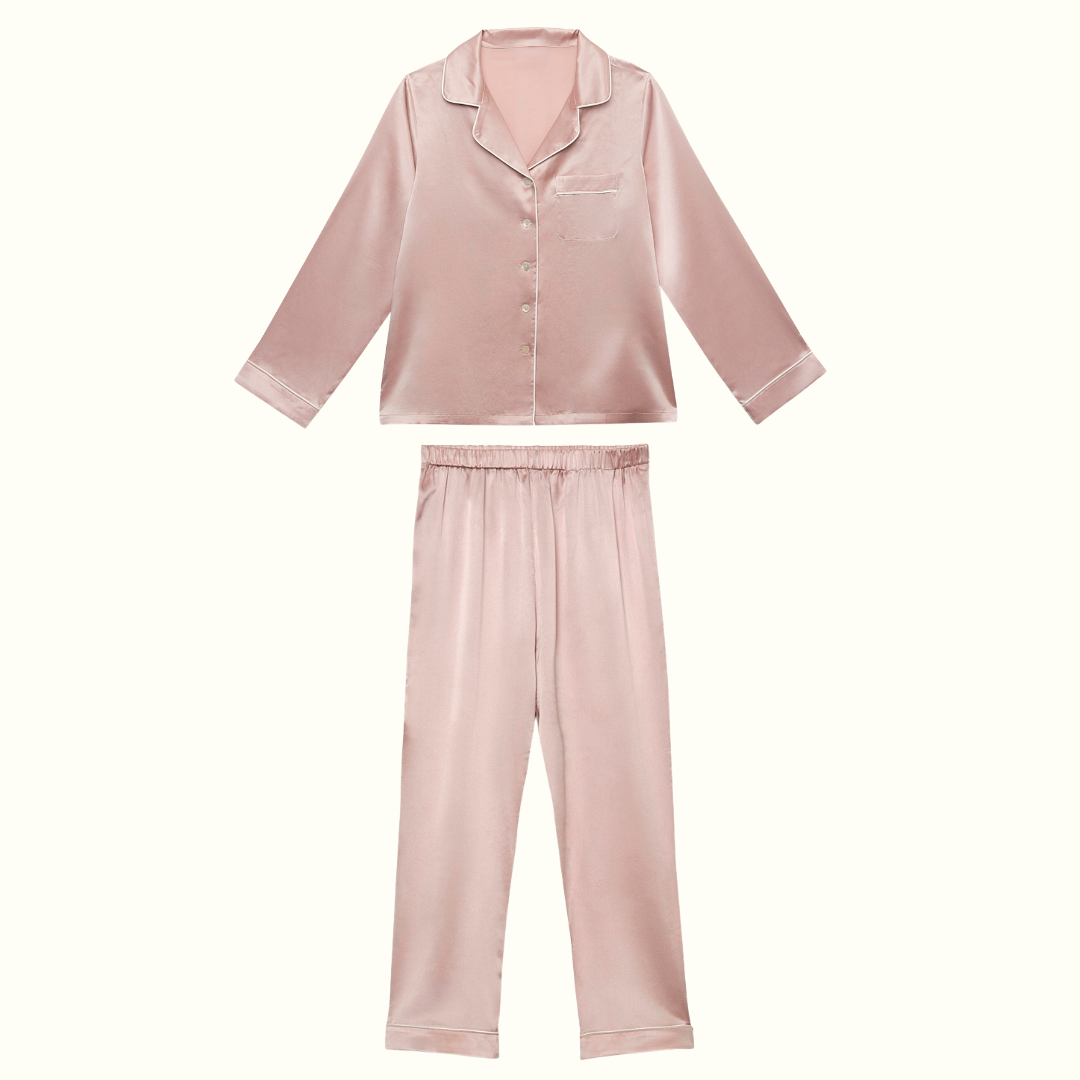 Pyjama 100% pure soie de mûrier - Bois de rose