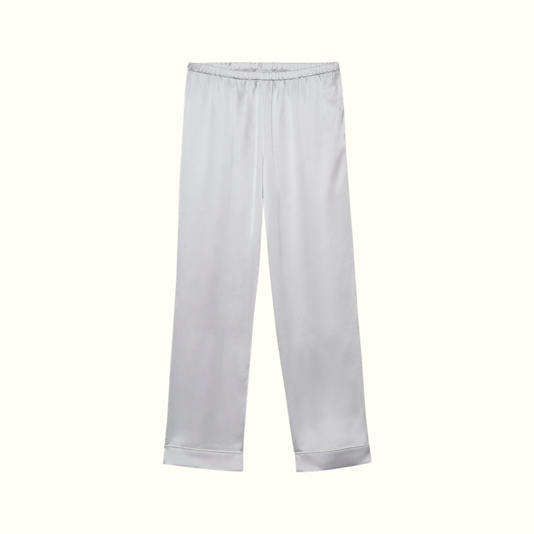Pantalon 100% pure soie de mûrier - Gris perle