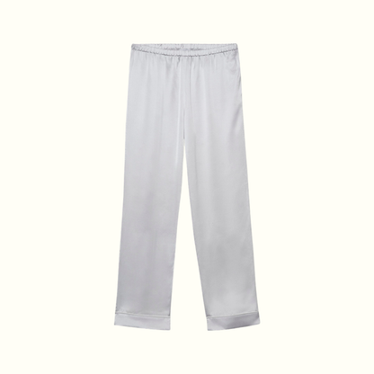 Pantalon 100% pure soie de mûrier - Gris perle
