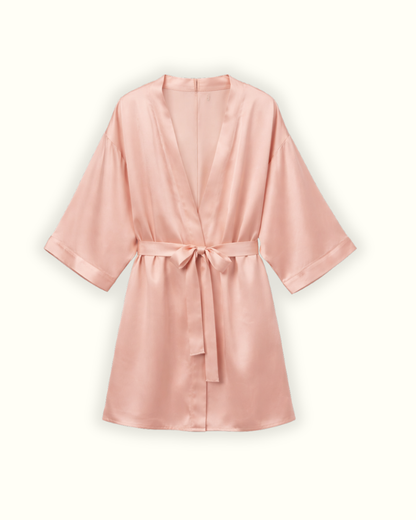 Kimono 100% pure soie - Bois de rose