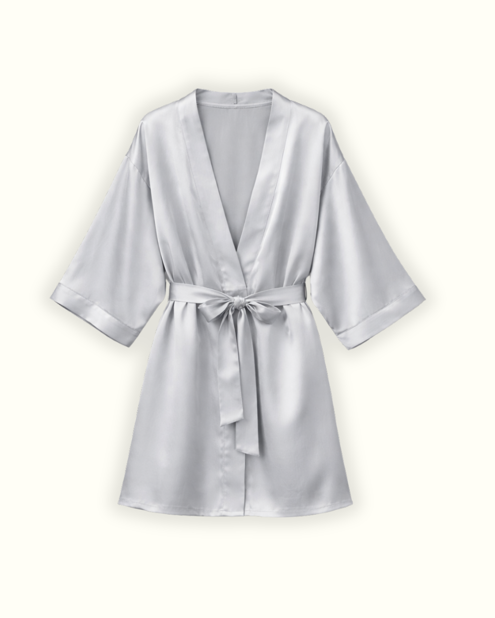 Kimono 100% pure soie - Gris perle