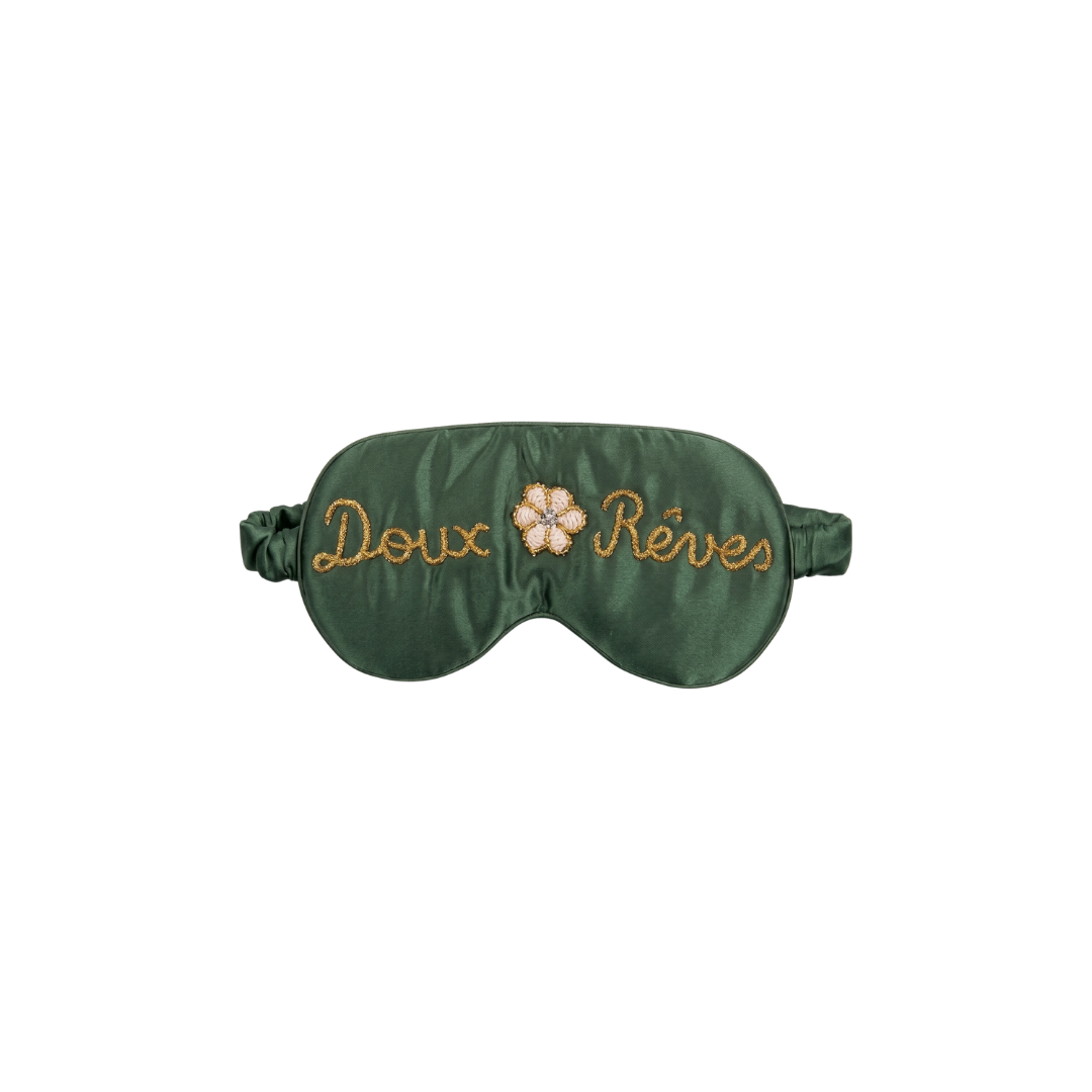 Masque de sommeil 100% pure soie - Vert Sauge "Doux Rêves"