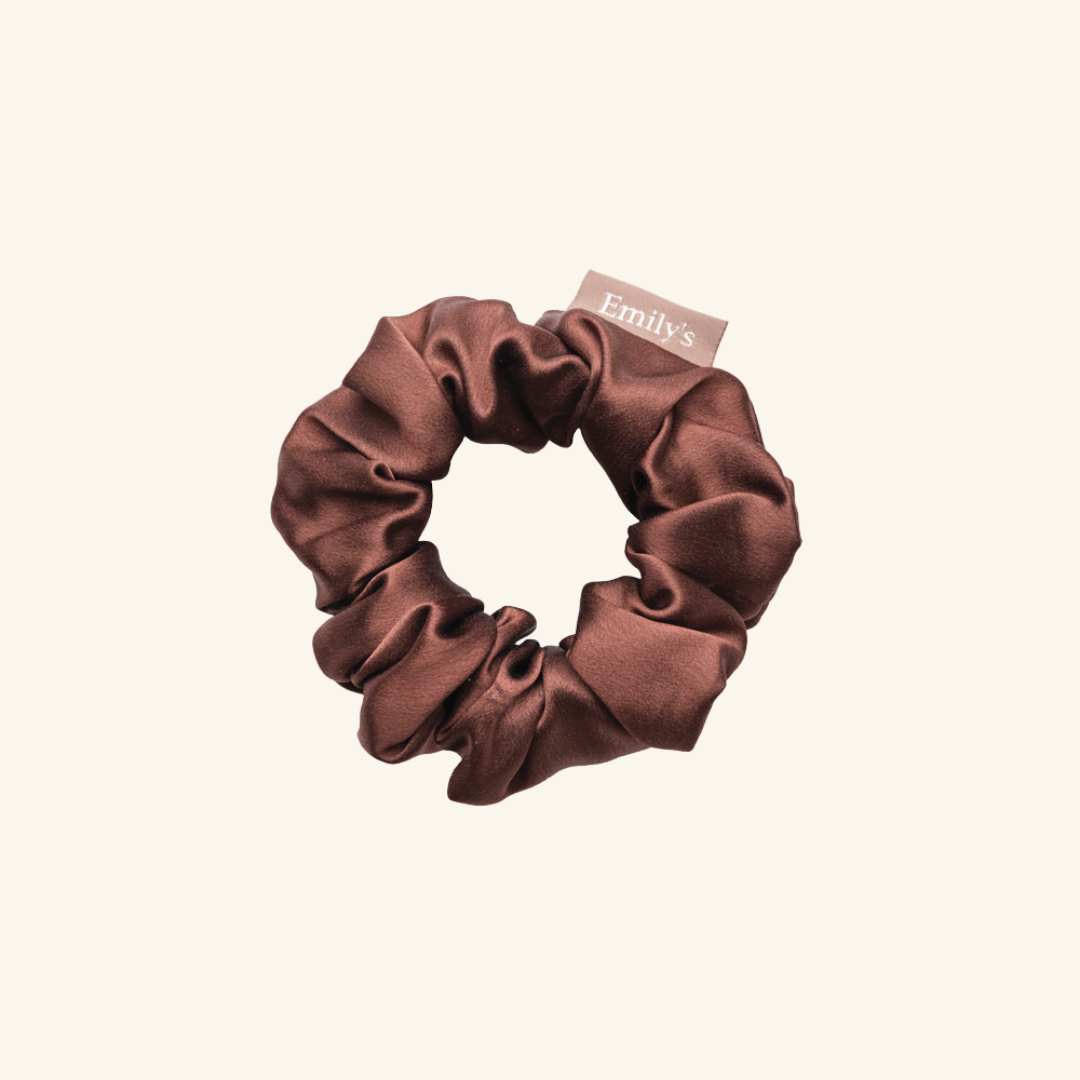 Pure Silk Scrunchie - Medium - Mocha
