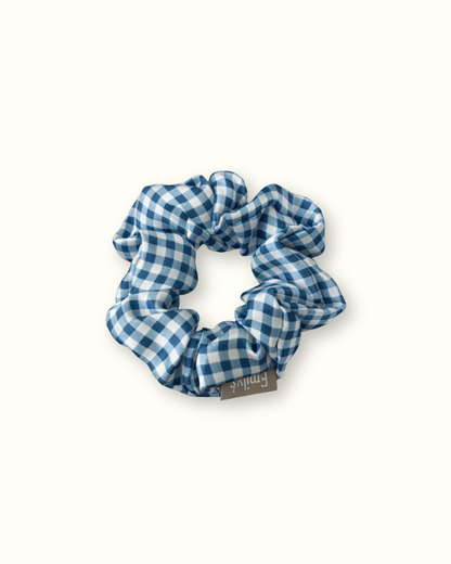 Chouchou 100% pure soie - Le moyen - Vichy bleu