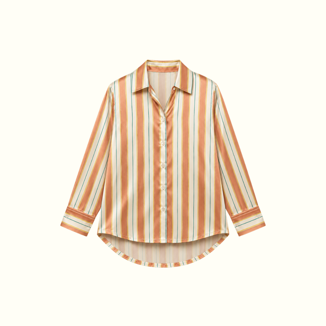 100% Pure Mulberry Silk Shirt - Divine Lines