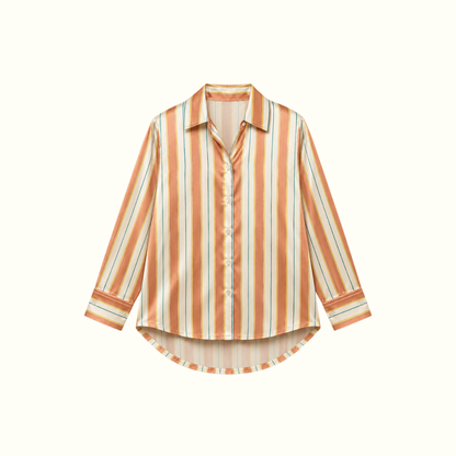 100% Pure Mulberry Silk Shirt - Divine Lines