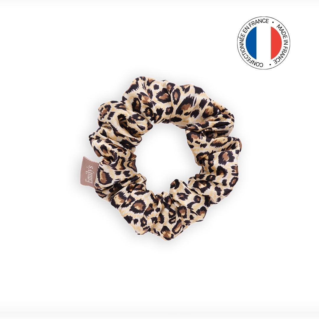 Chouchou 100% soie - Confectionné en France - Léopard
