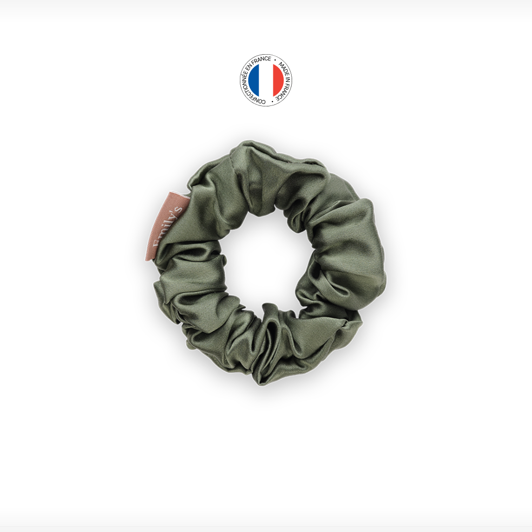 100% silk scrunchie - Made in France - Sage Green