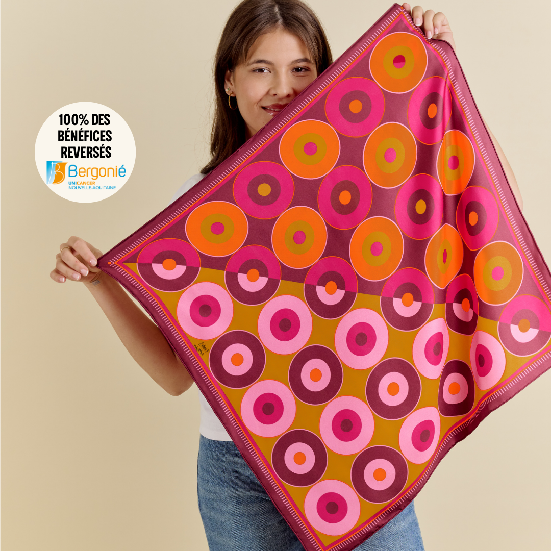 Foulard 100% twill de soie - Octobre Rose