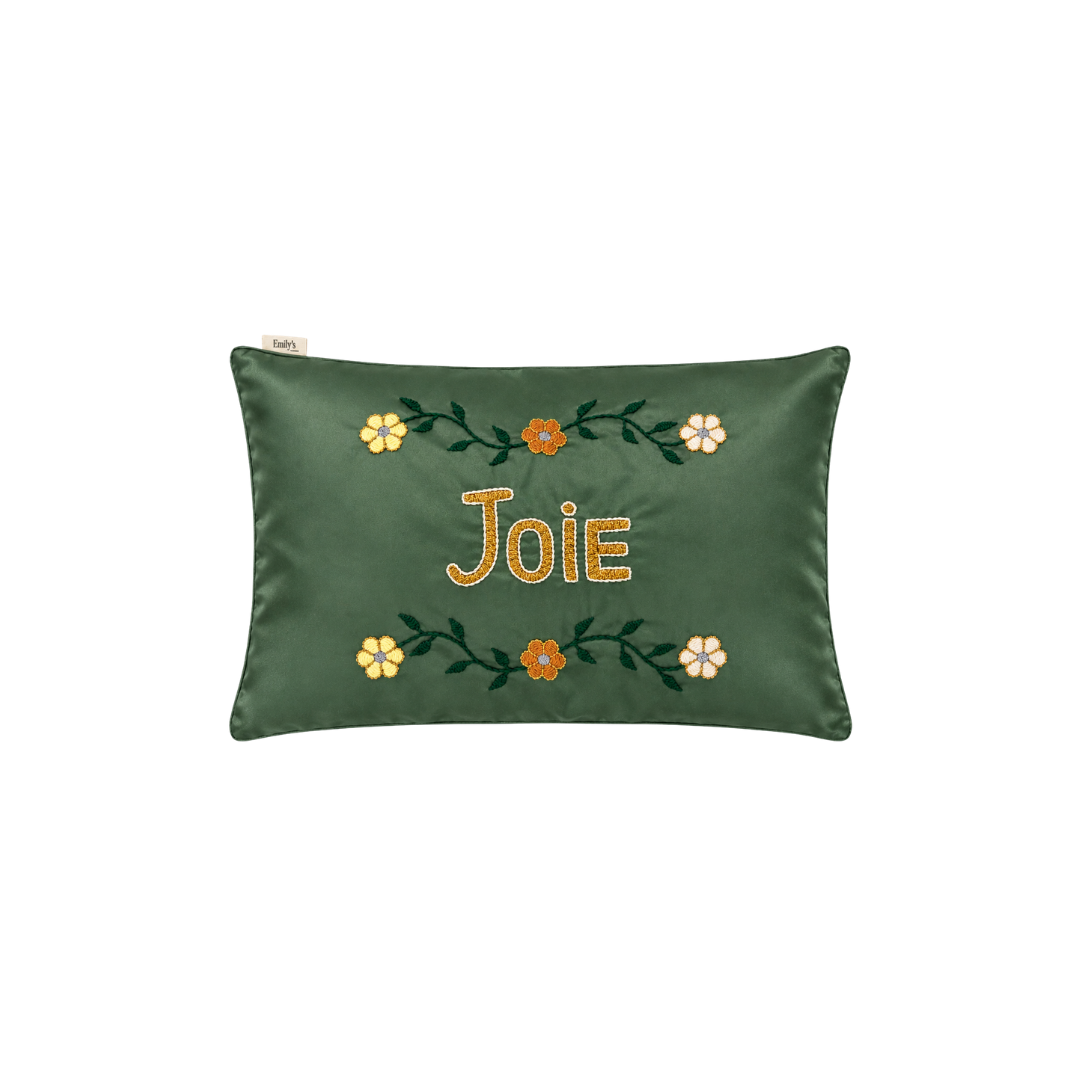 Housse de coussin 100% pure soie de mûrier - Vert Sauge "Joie"